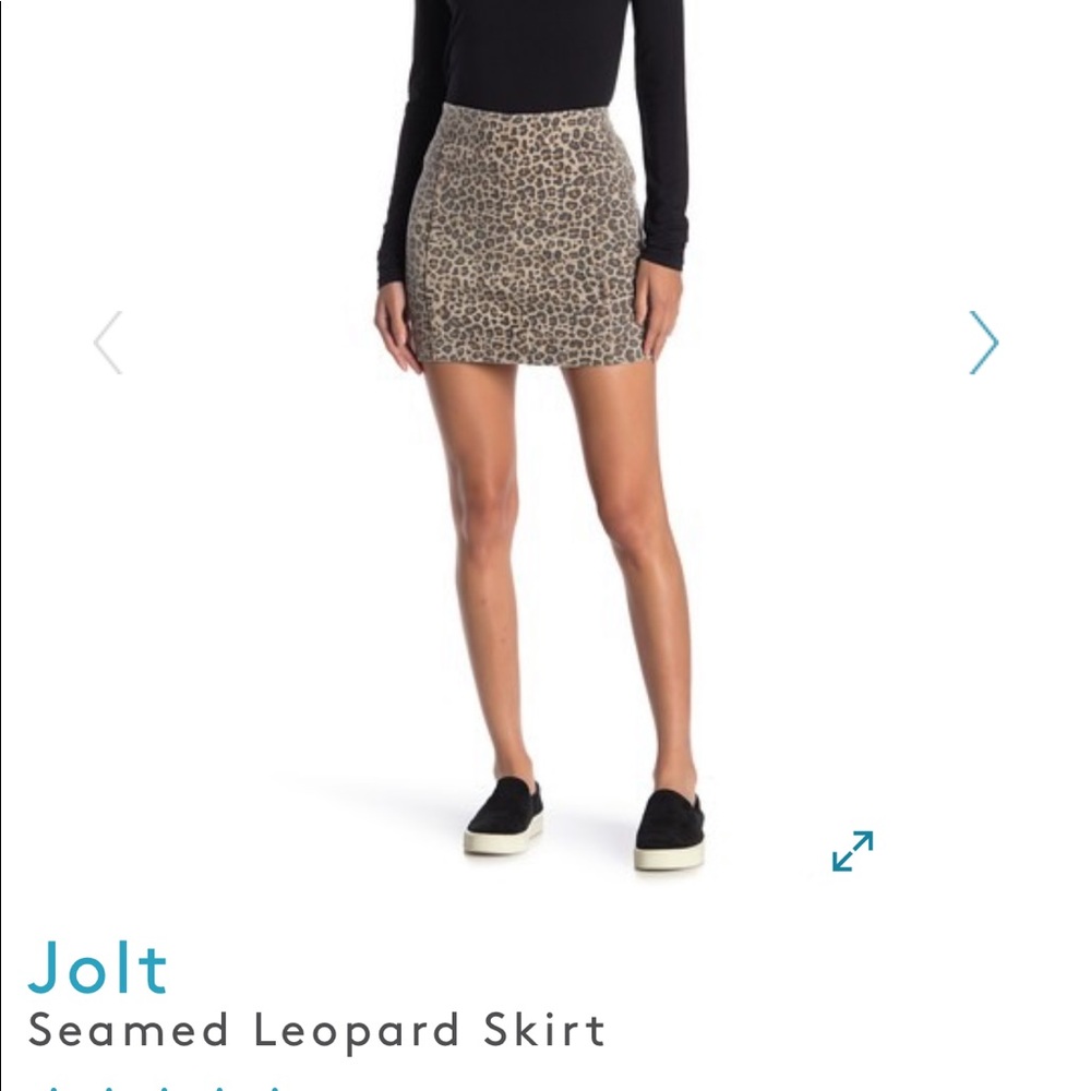 JOLT Seamed Leopard Skirt